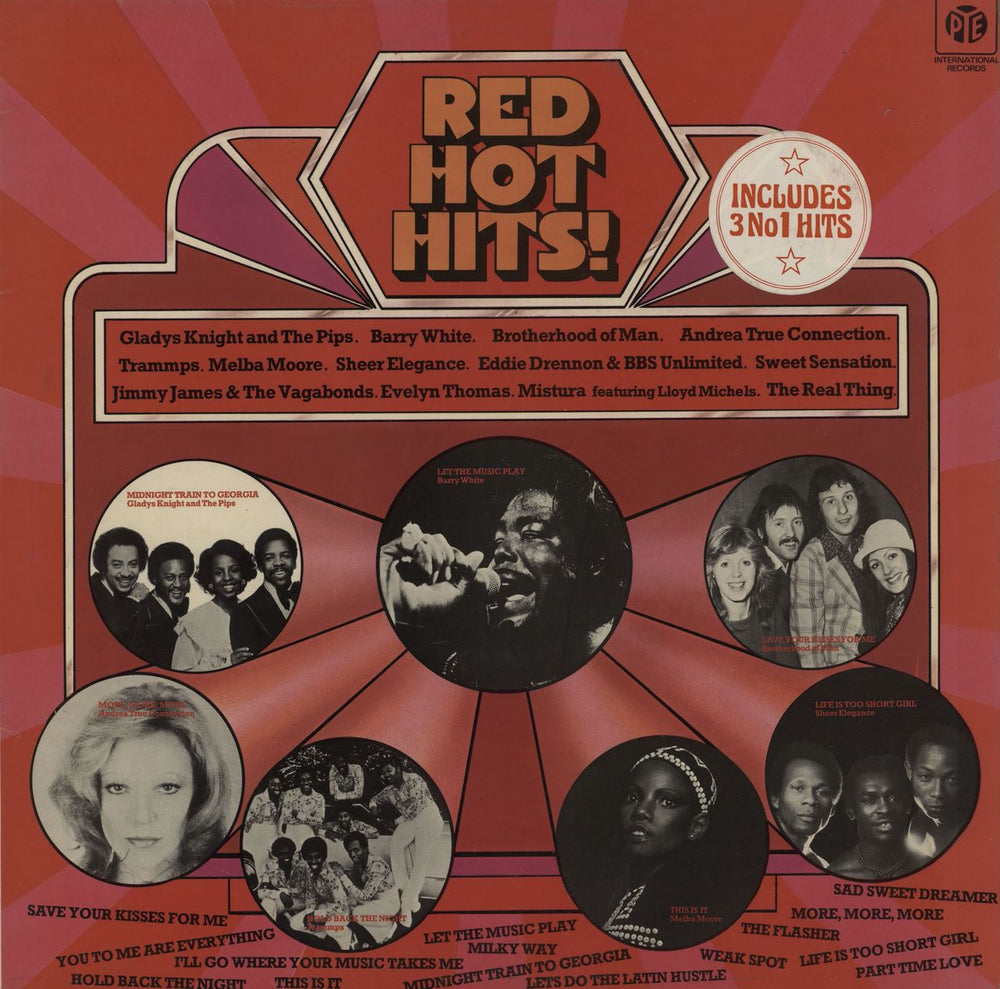 Various Artists Red Hot Hits - Stickered Sleeve UK vinyl LP album (LP record) NSPL28223