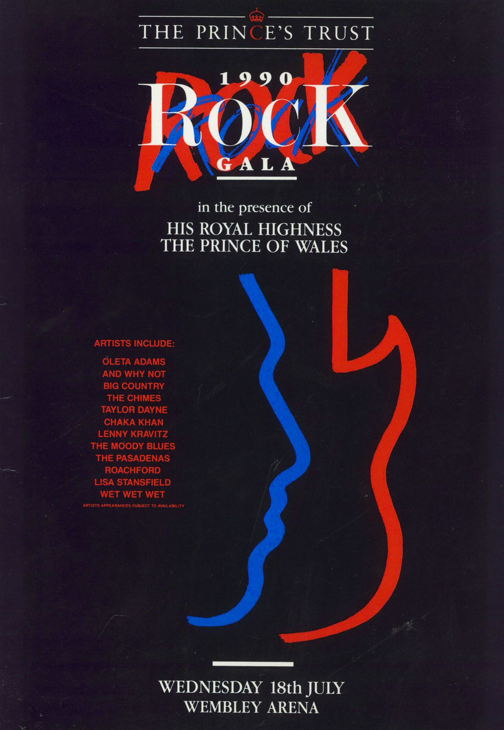 Various Artists The Prince's Trust 1990 Rock Gala UK tour programme CONCERT PROGRAMME