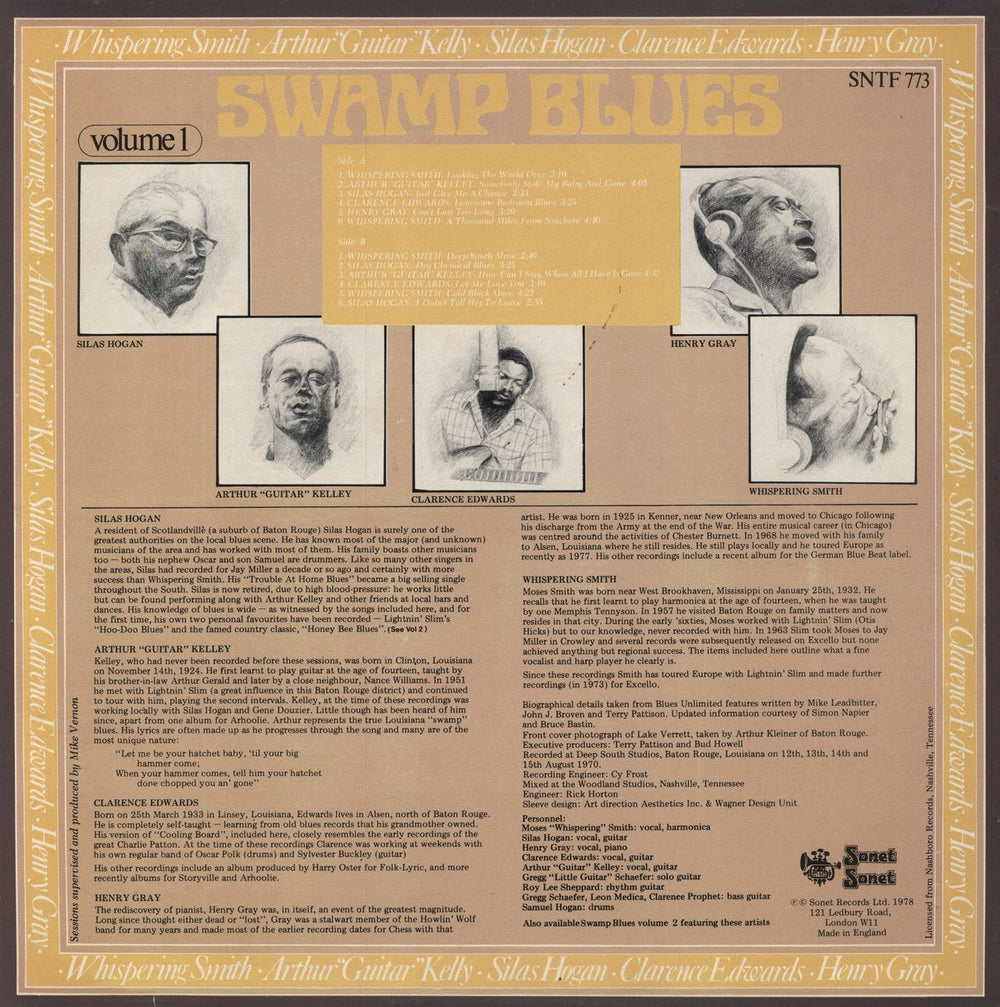 Various-Blues & Gospel Swamp Blues Volume 1 UK vinyl LP album (LP record)