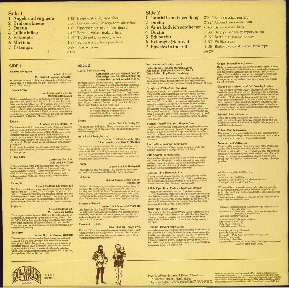 Various-Classical & Orchestral Miri It Is: English Medieval Music From The 13th And 14th Centuries UK vinyl LP album (LP record)