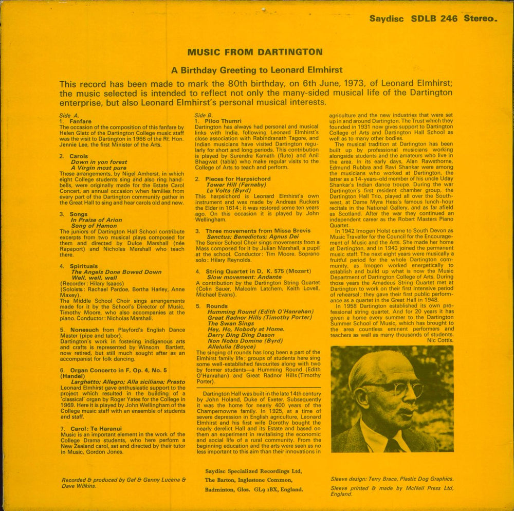 Various-Classical & Orchestral Music From Dartington UK vinyl LP album (LP record)