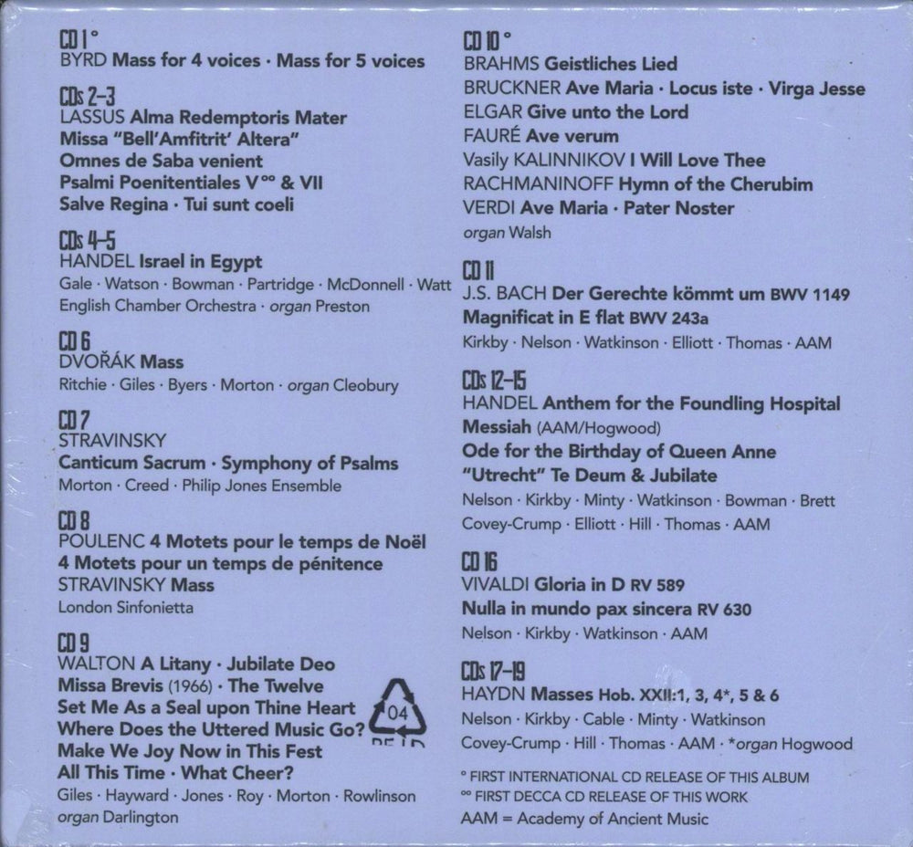 Various-Classical & Orchestral The Complete Argo & L'Oiseau-Lyre Recordings UK CD Album Box Set 028948521180