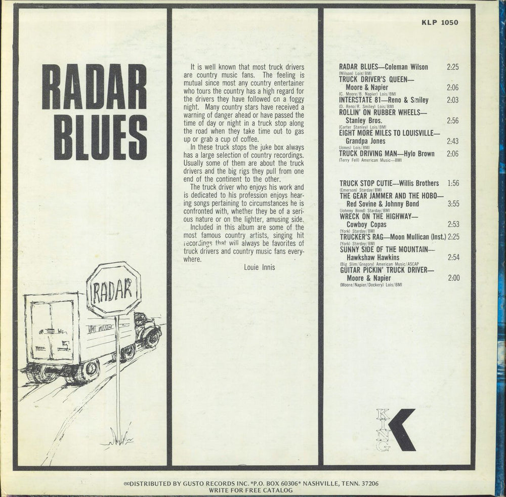 Various-Country Radar Blues US vinyl LP album (LP record)