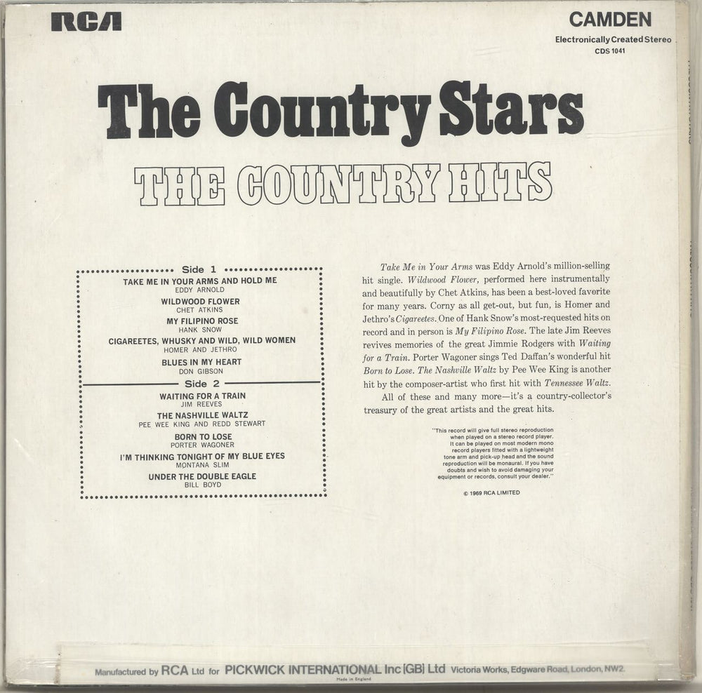 Various-Country The Country Stars, The Country Hits UK vinyl LP album (LP record)