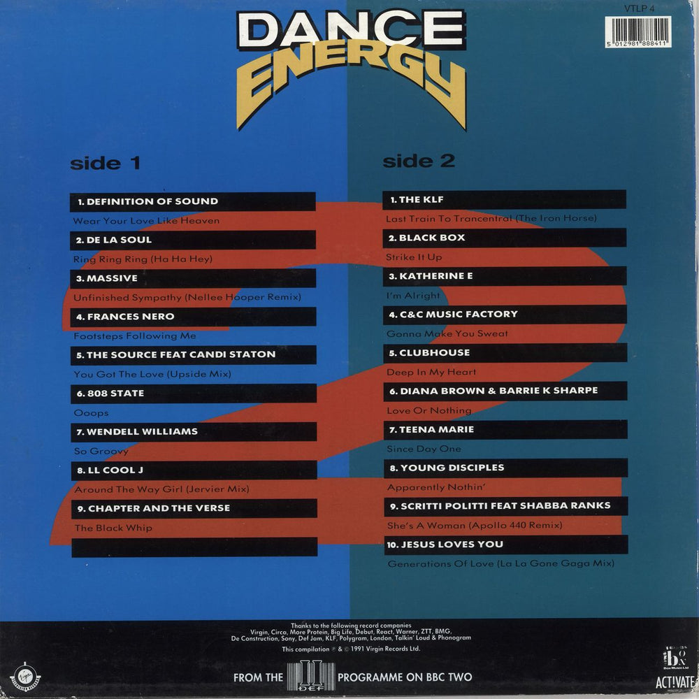 Various-Dance Dance Energy UK vinyl LP album (LP record) 5012981888411