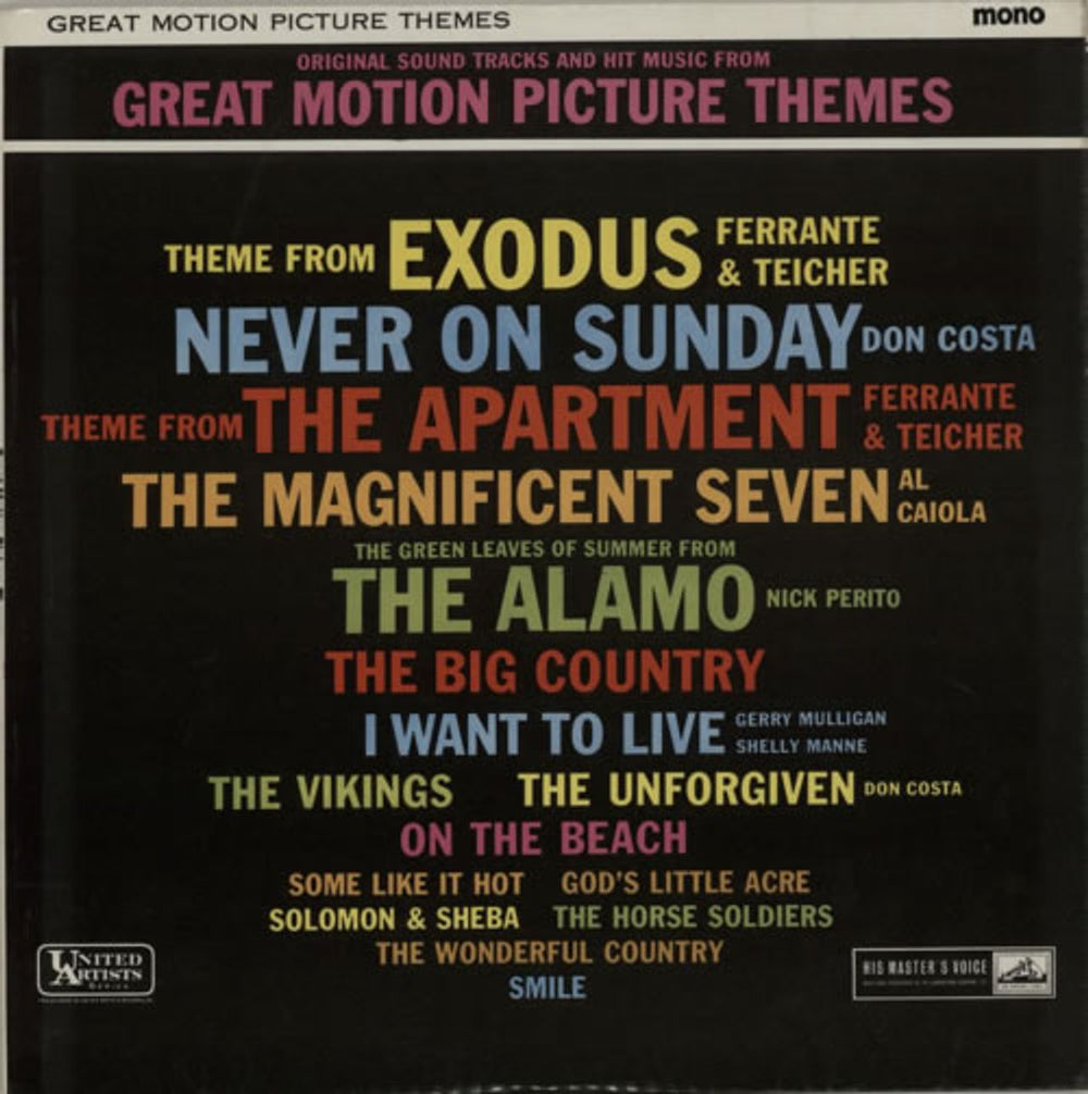 Various-Film, Radio, Theatre & TV Great Motion Picture Themes UK vinyl LP album (LP record) CLP1486