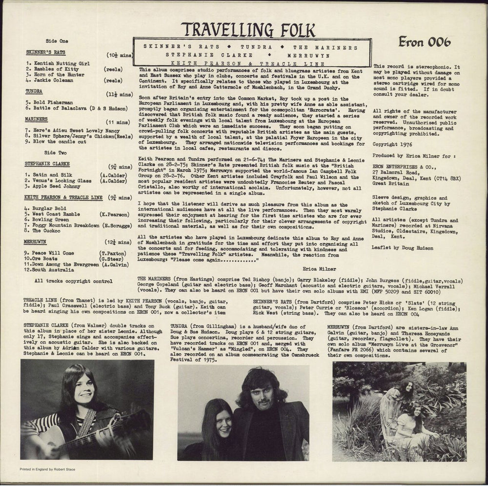 Various-Folk Travelling Folk UK vinyl LP album (LP record)