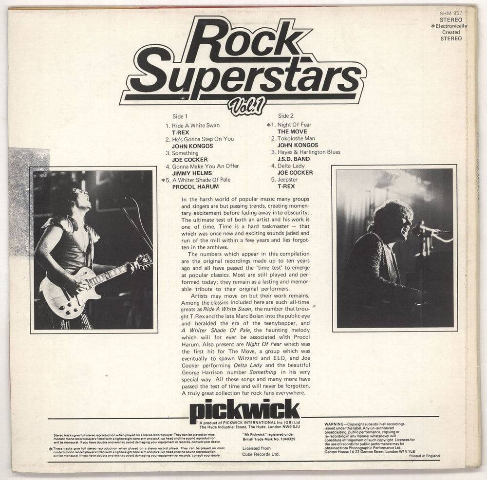 Various-Pop Rock Superstars Vol.1 UK vinyl LP album (LP record)