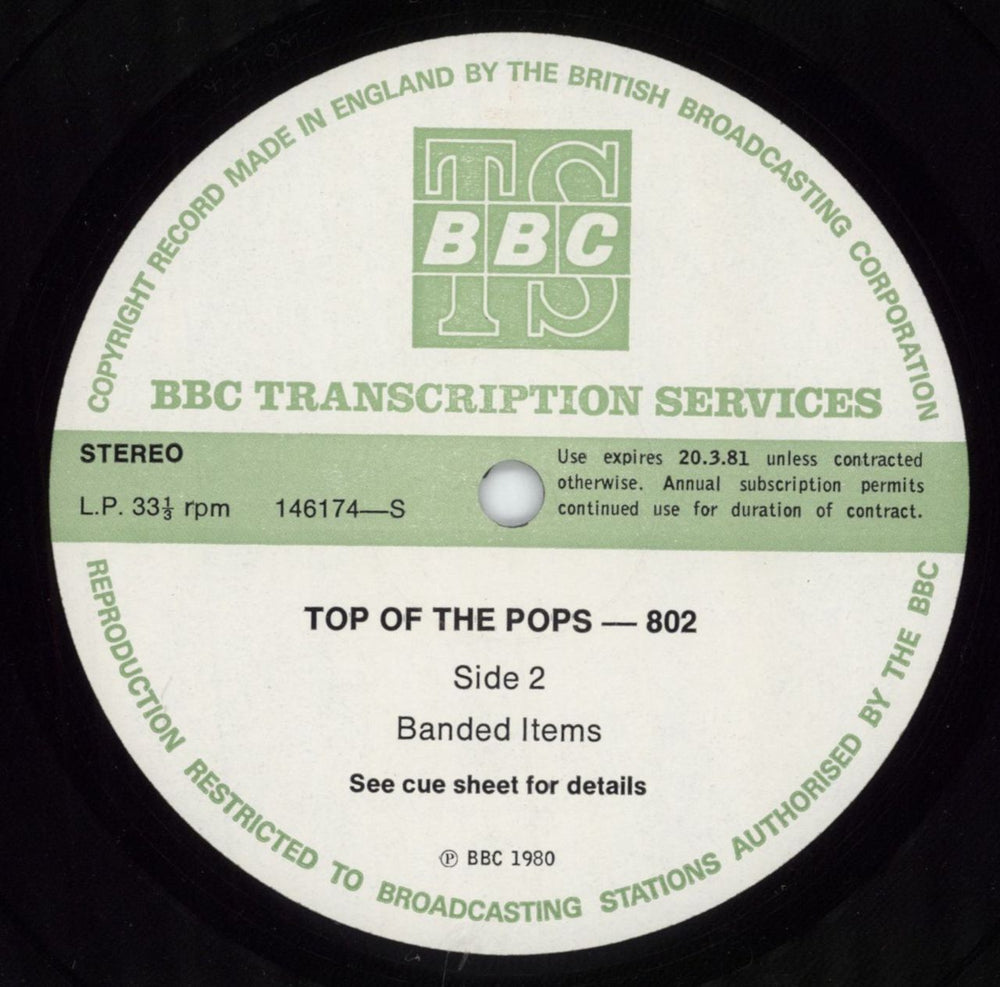 Various-Pop Top Of The Pops 802 UK Promo vinyl LP album (LP record)