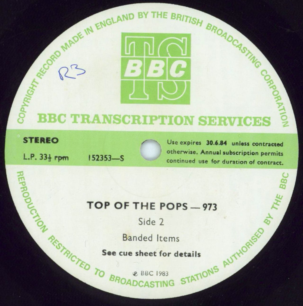 Various-Pop Top Of The Pops 973 UK Promo vinyl LP album (LP record)