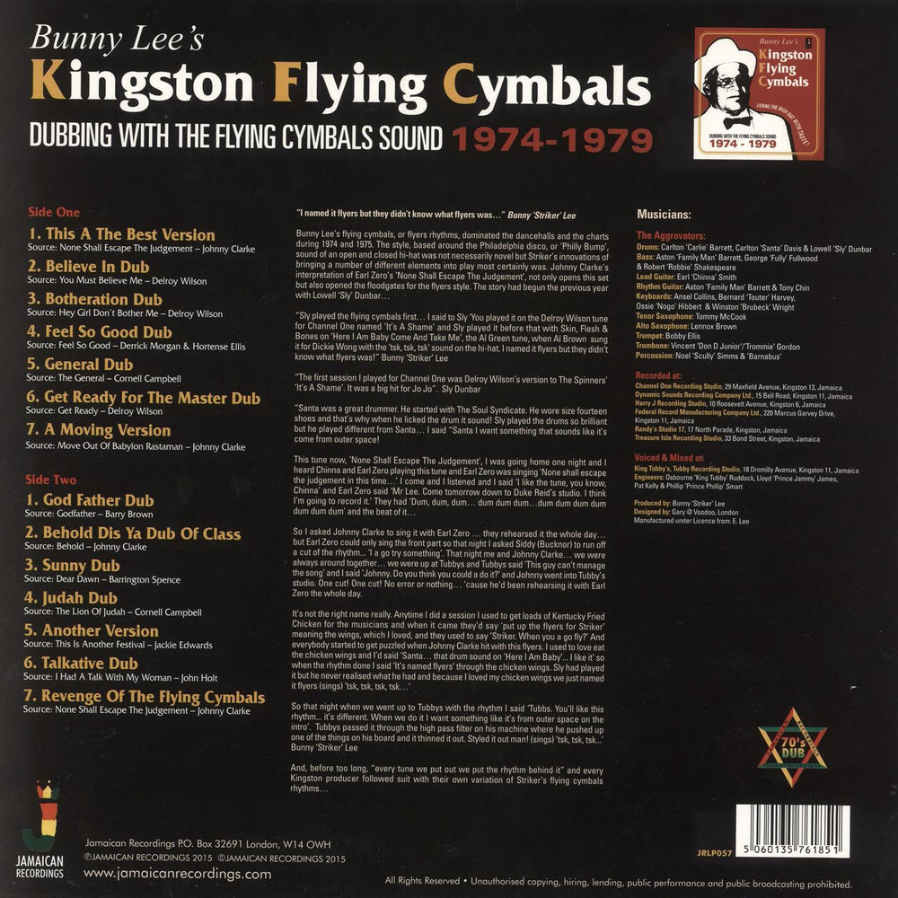 Various-Reggae & Ska Bunny Lee's Kingston Flying Cymbals UK vinyl LP album (LP record) 5060135761851