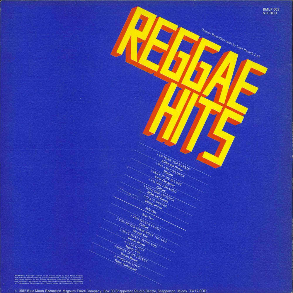 Various-Reggae & Ska Reggae Hits Laser UK vinyl LP album (LP record)