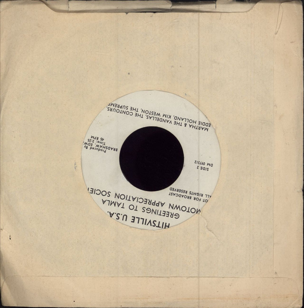 Various-Soul & Funk Greetings To Tamla Motown Appreciation Society UK Promo 7" vinyl single (7 inch record / 45)