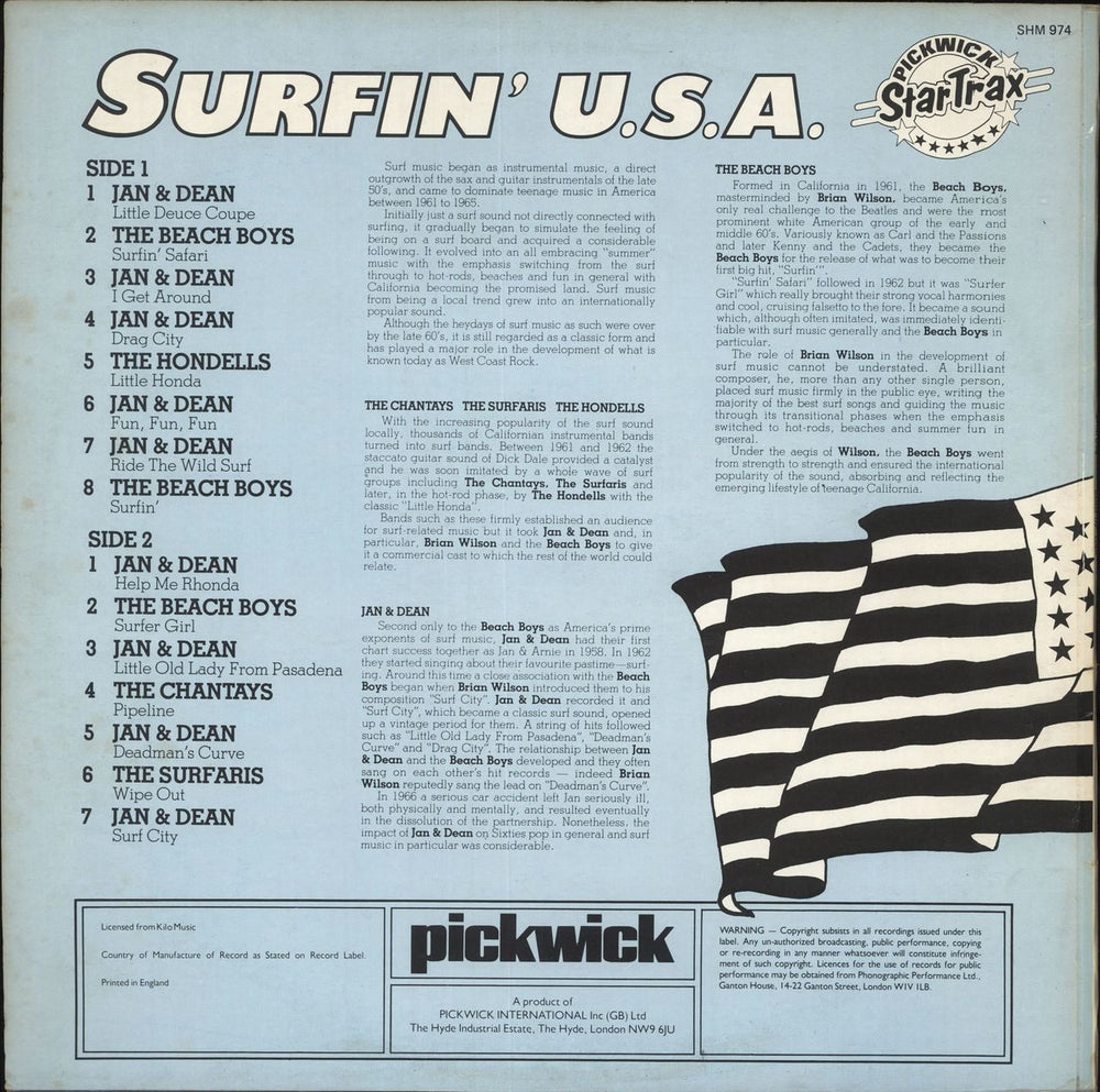 Various-Surf & Instrumental Surfin' USA UK vinyl LP album (LP record)