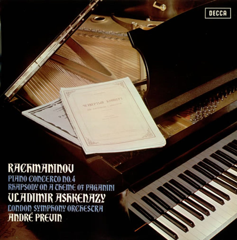 Vladimir Ashkenazy Rachmaninov: Piano Concerto No. 4 / Rhapsody On A Theme Of Paganini UK vinyl LP album (LP record) SXL6556