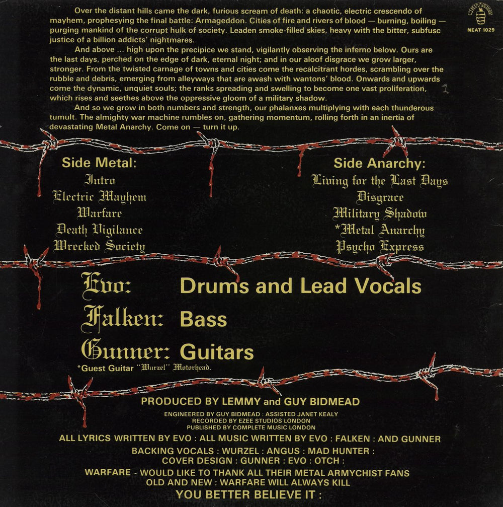 Warfare Metal Anarchy UK vinyl LP album (LP record)