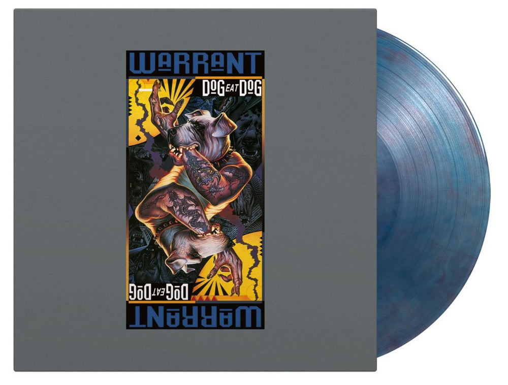 Warrant Dog Eat Dog - Blue & Red Marbled Vinyl UK vinyl LP album (LP record) MOVLP3139