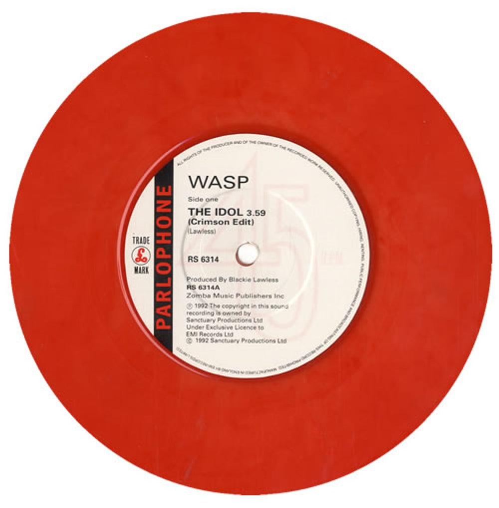 WASP The Idol - Crimson vinyl UK 7" vinyl single (7 inch record / 45) WAS07TH563998