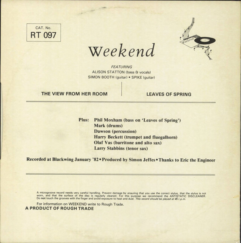 Weekend The View From Her Room UK 12" vinyl single (12 inch record / Maxi-single)
