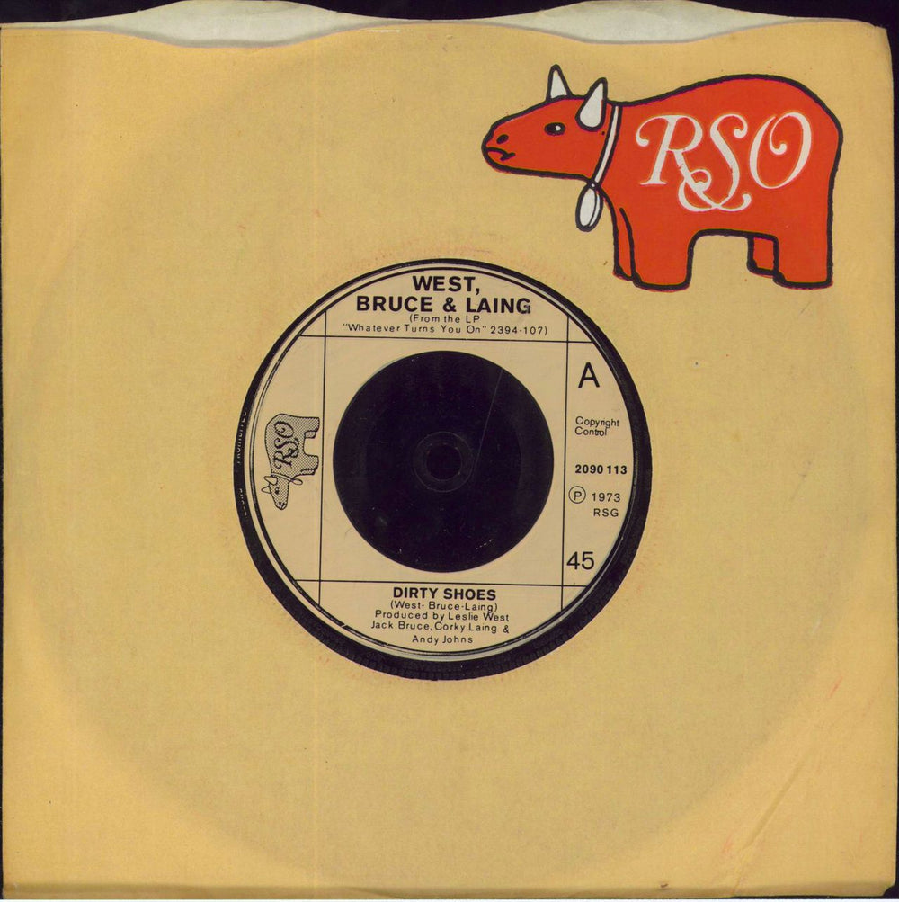 West, Bruce & Laing Dirty Shoes UK 7" vinyl single (7 inch record / 45) 2090113