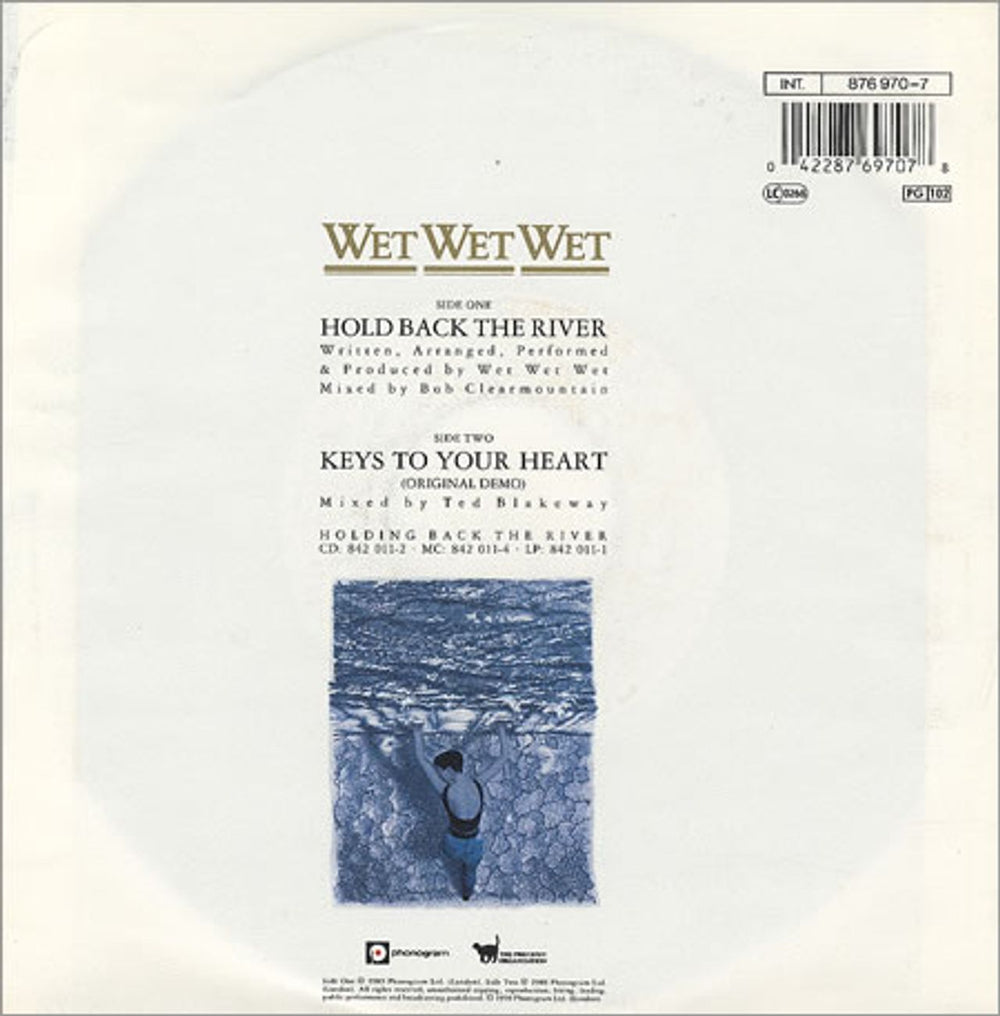 Wet Wet Wet Hold Back The River German 7" vinyl single (7 inch record / 45) WET07HO233899