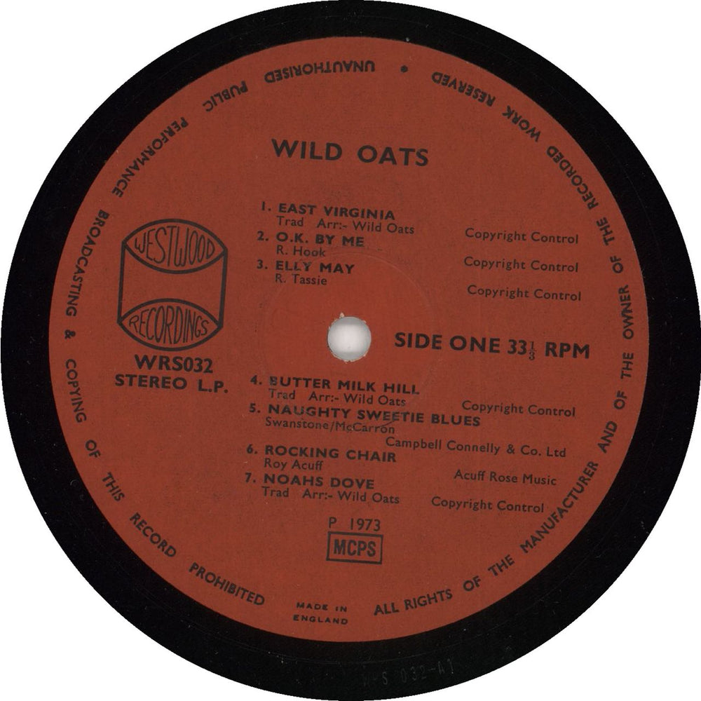 Wild Oats Wild Oats UK vinyl LP album (LP record)