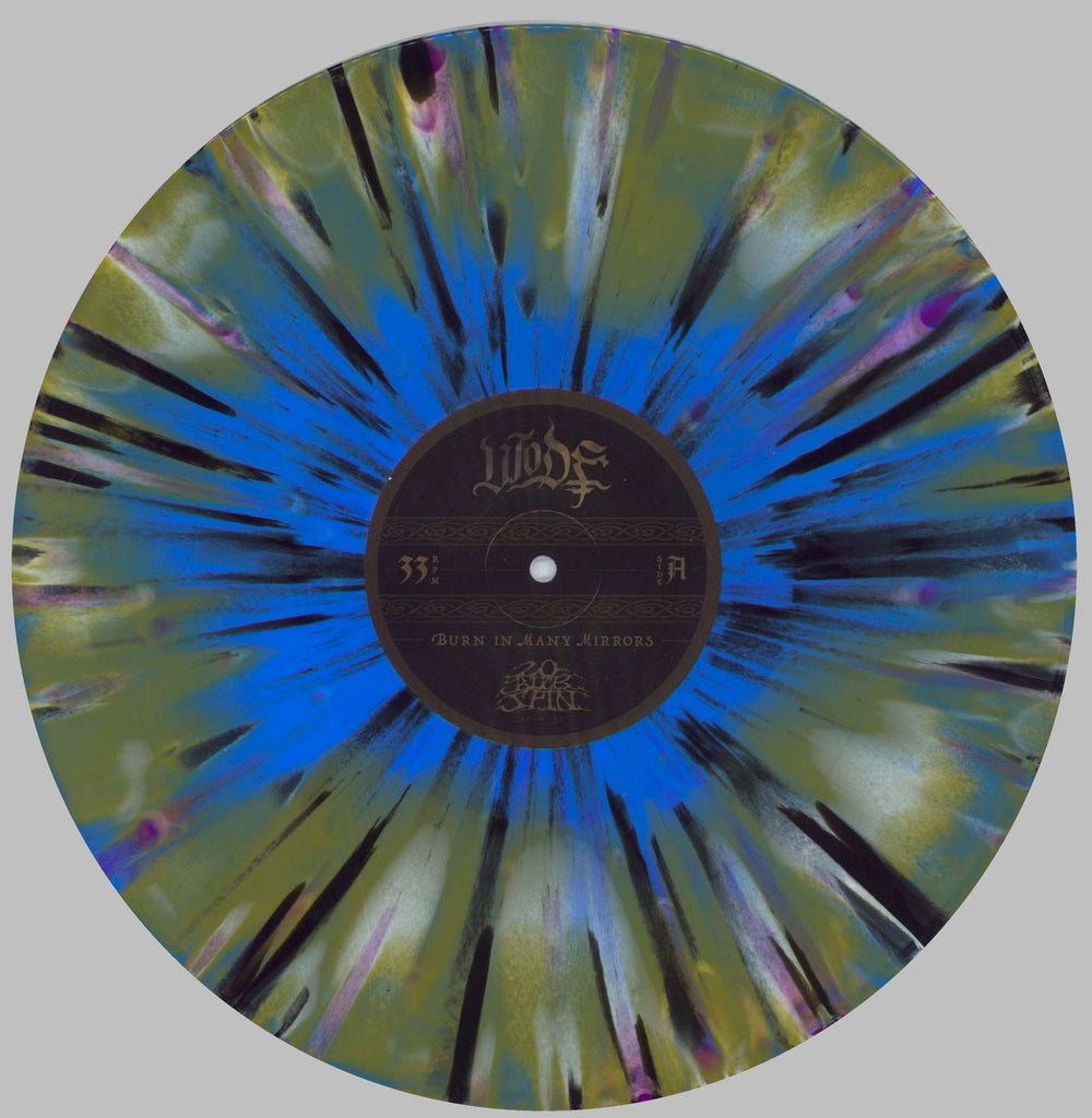 Wode Burn In Many Mirrors - Cyan / Gold / Bone Merge With Neon Violet & Black Splatter Vinyl US vinyl LP album (LP record) 6OQLPBU827165