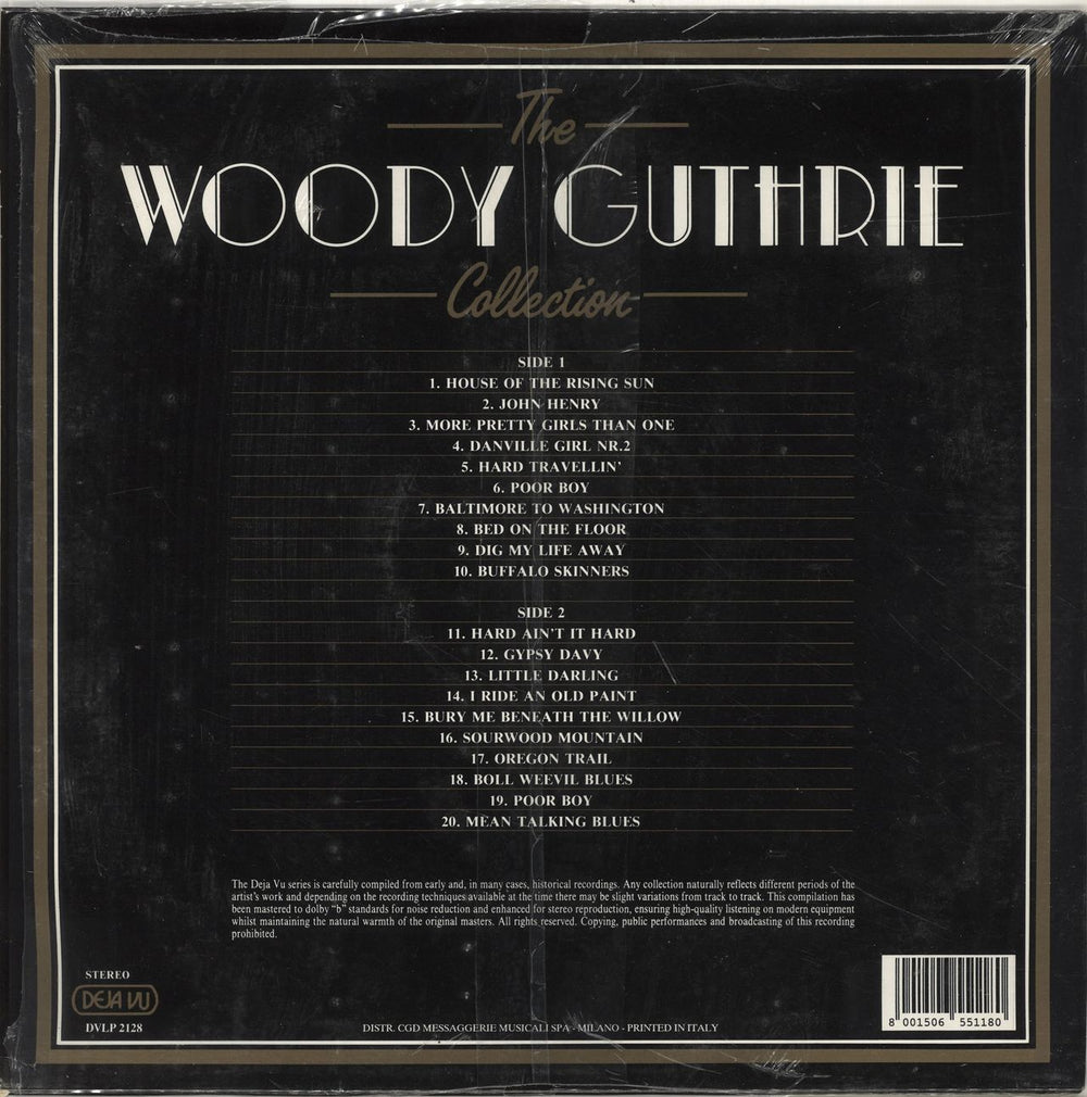 Woody Guthrie The Woody Guthrie Collection Italian vinyl LP album (LP record) 8001506551180