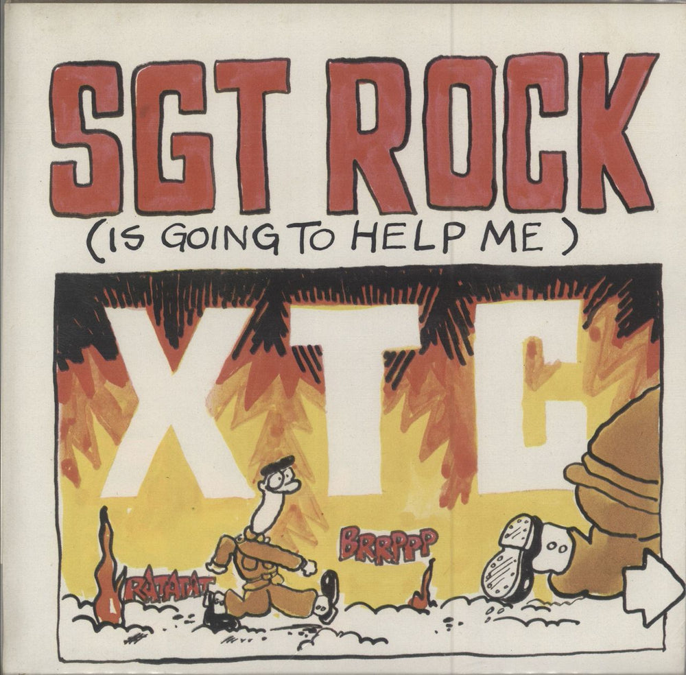 XTC Sgt Rock (Is Going To Help Me) - Poster Sleeve UK 7" vinyl single (7 inch record / 45) VS384