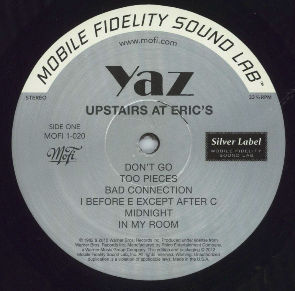 Yazoo Upstairs At Eric's - Silver Label Series US vinyl LP album (LP record) YAZLPUP819832