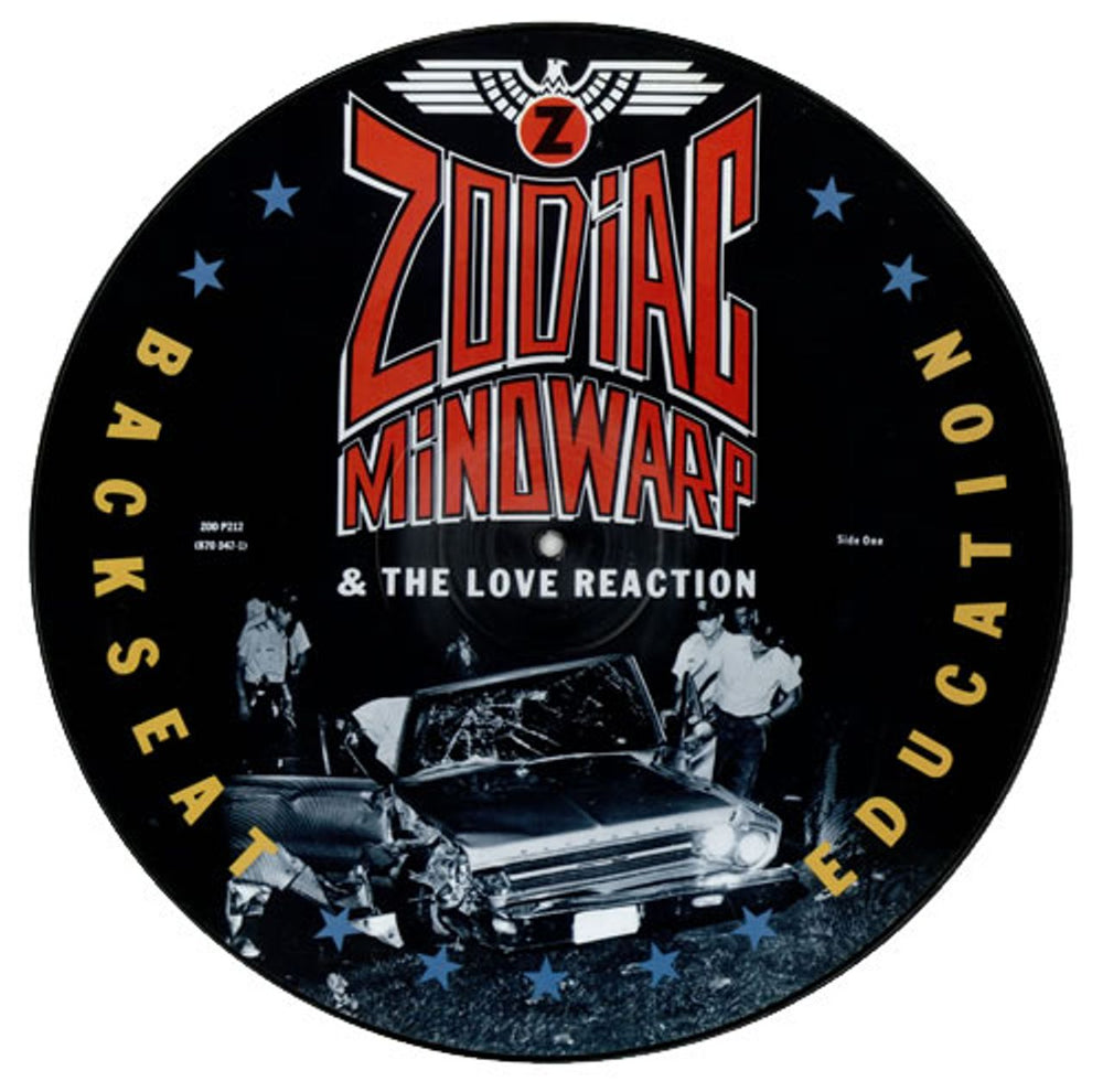 Zodiac Mindwarp Backseat Education UK 12" vinyl picture disc (12 inch picture record) ZODP212